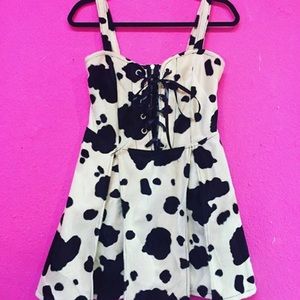 WhateverNBD x indyanna fuzzy cow corset dress